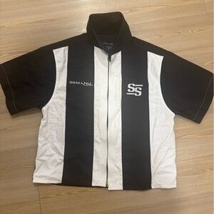 Black and White Striped Cycling Jersey